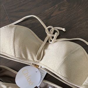 NTW Chloe 2 piece bathing suit glitter gold
